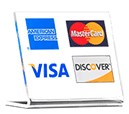 We accept Visa MC Amex Discover